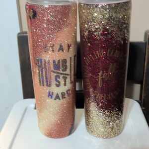 Glitter Tumbler Set - Pink and Gold